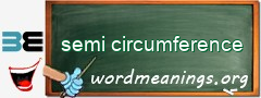 WordMeaning blackboard for semi circumference